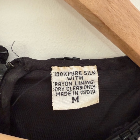 Vintage Laurence Kazan New York Black and White Embellished Sequin Dress size M - Picture 4 of 7